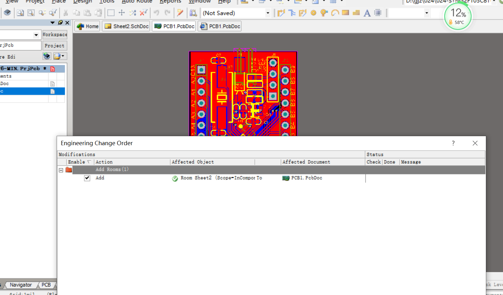 STM32F103C8T6最小系统核心板ad设计原理图+PCB文件