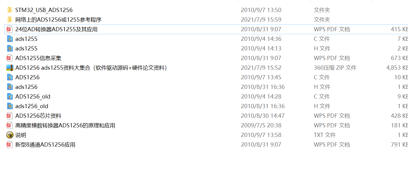 ADS1256 ads1255资料大集合（软件驱动源码+硬件论文资料） 包括了ADS1256芯片资料