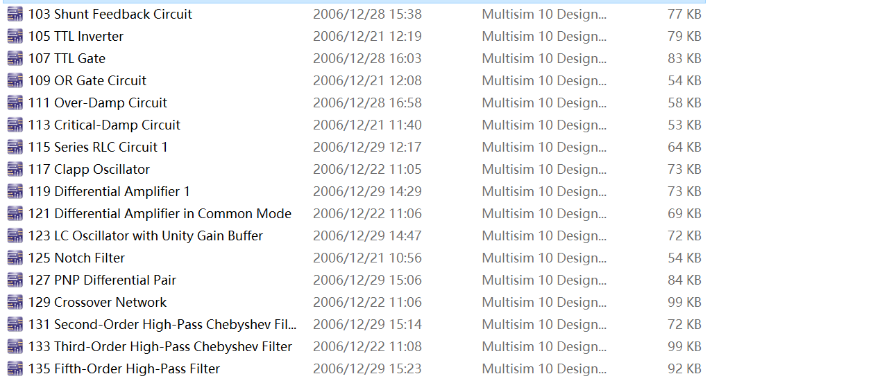 Multisim官方示例Multisim仿真例程基础电路范例135例合集