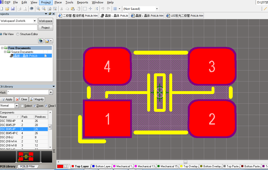 表贴插装晶振晶体Altium封装 AD封装库 2D+3D PCB封装库-6MB