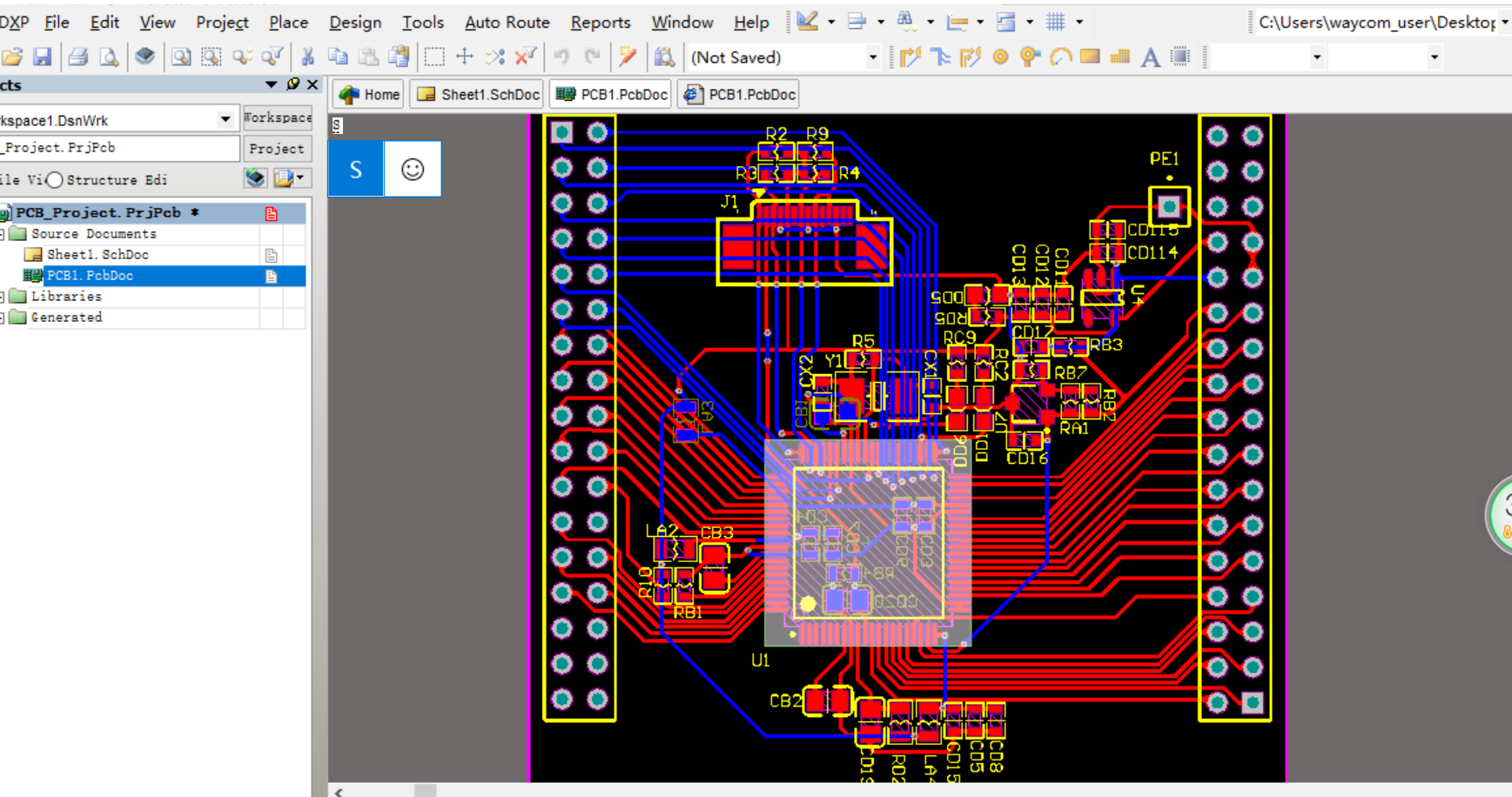 TMS320F28034 DSP 最小系统核心板AD设计原理图+PCB工程文件