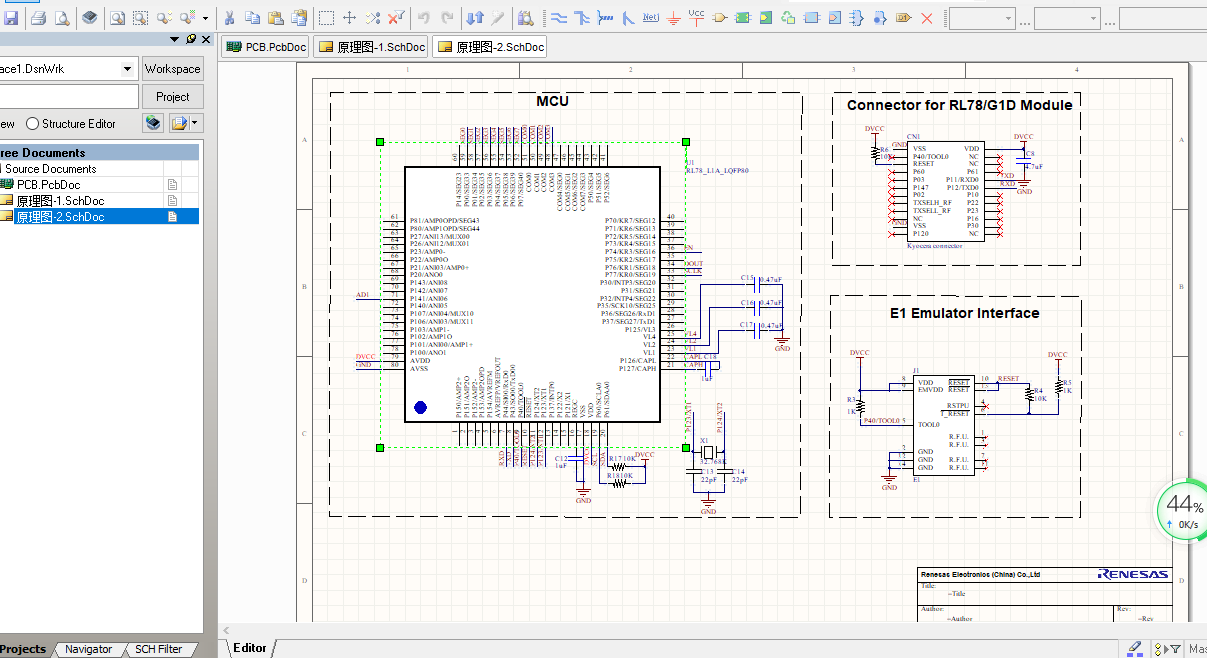 RL78_L1A设计智能体脂秤ALTIUM设计硬件原理图+PCB+BOM文件