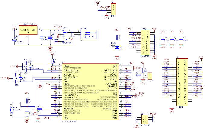 基于STM32实现的温度、心率、步数原理图