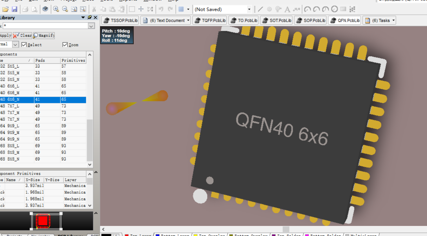 QFN10 QFN14 QFN20 QFN32封装Altium Designer AD PCB封装库