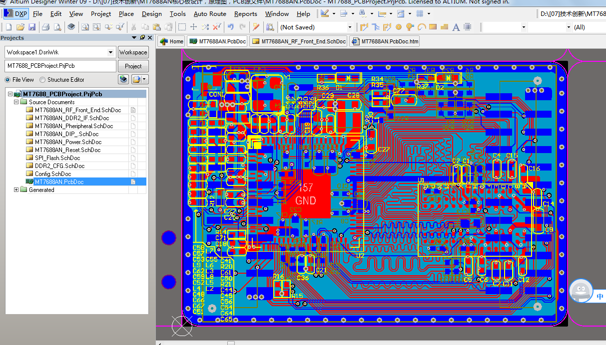 MT7688AN核心板ALTIUM AD设计原理图+PCB+封装源文件