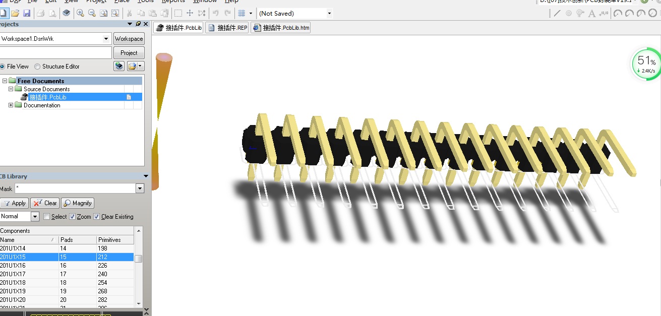 常用接插件 板载连接器 Altium封装 AD封装库 2D+3D PCB封装库