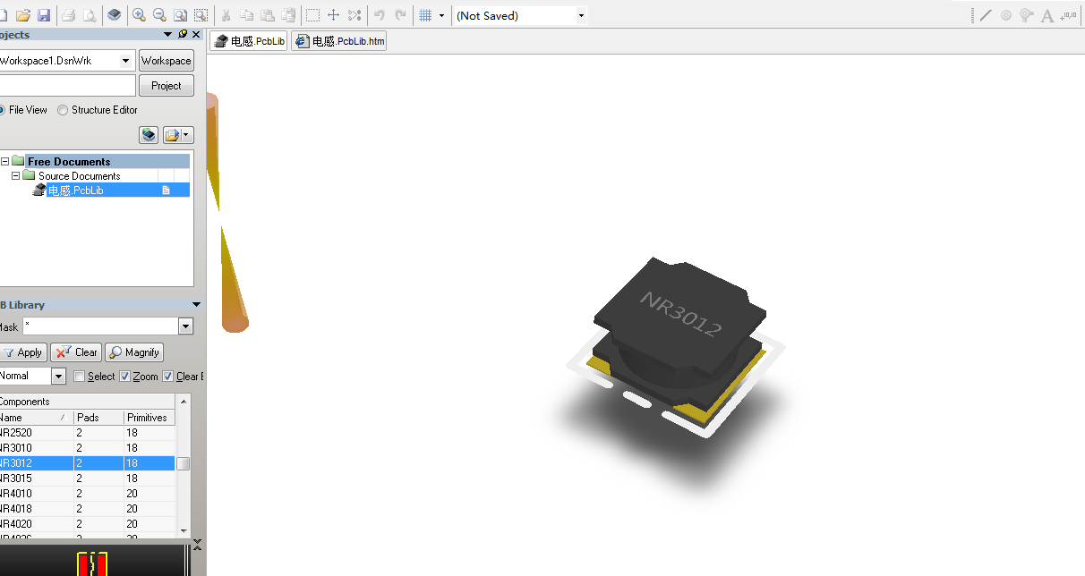 表贴电感 直插电感共模电感Altium封装 AD封装库 2D+3D PCB封装库-25MB