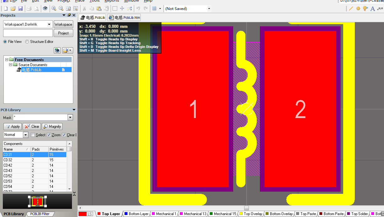 表贴电感 直插电感共模电感Altium封装 AD封装库 2D+3D PCB封装库-25MB